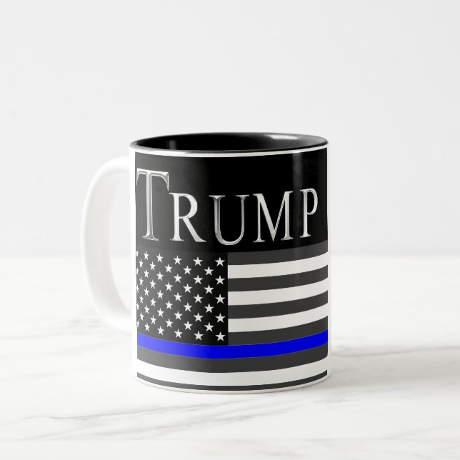 Caneca De Café Em Dois Tons Fina Linha Azul (Frente Esquerda)