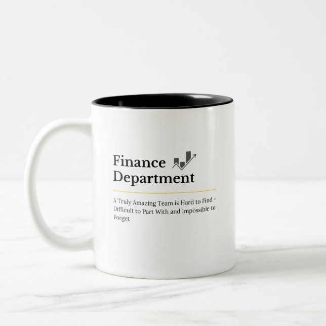 Caneca De Café Em Dois Tons Finance Department Appreciation Quote Personalized (Esquerda)