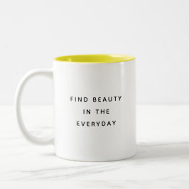 Caneca De Café Em Dois Tons Find Beauty Typography Modern Two-Tone Mug