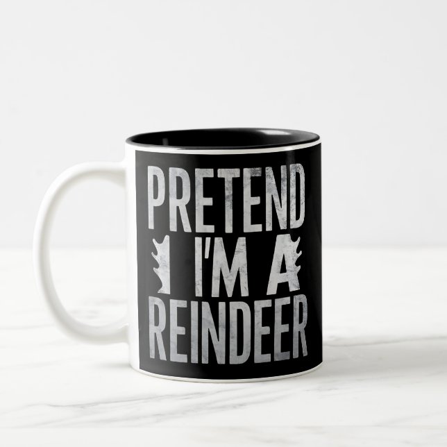 Caneca De Café Em Dois Tons Fingir-lhe uma fantasia de Natal de Reindeer (Esquerda)