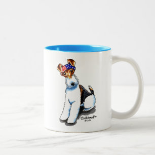 Caneca De Café Em Dois Tons Fio Fox Terrier na América