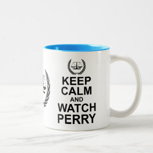 Caneca De Café Em Dois Tons Fique calmo e assista o Humor Legal Perry