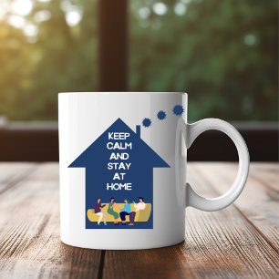 Caneca De Café Em Dois Tons Fique Em Casa Com Camiseta