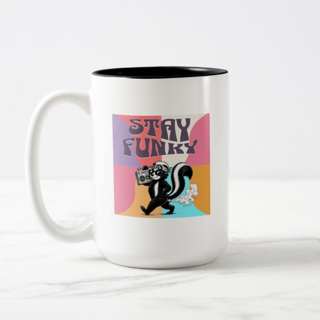 Caneca De Café Em Dois Tons Fique Funk Gambá (Esquerda)