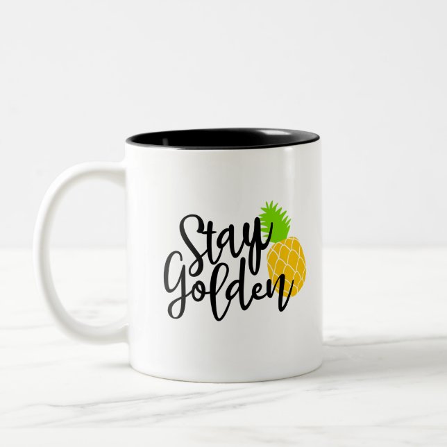Caneca De Café Em Dois Tons Fique ouro (Esquerda)