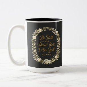 Caneca De Café Em Dois Tons Fique Parado e Saiba que Eu Sou Deus Salmo 46 Cris