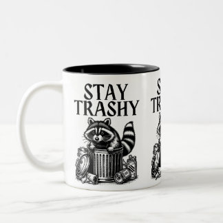 Caneca De Café Em Dois Tons Fique Trashy Raccoon