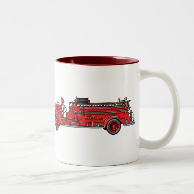 Caneca De Café Em Dois Tons Fire Truck_01 & 02 (Direita)