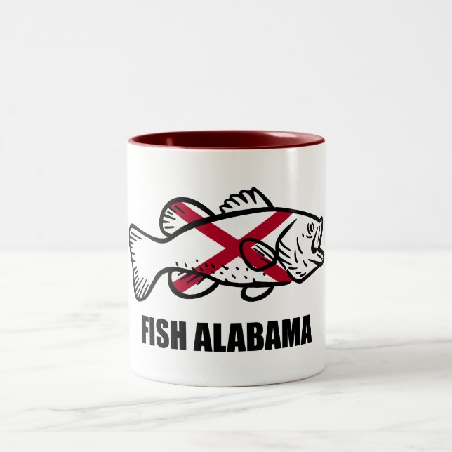 Caneca De Café Em Dois Tons Fish Alabama (Centro)