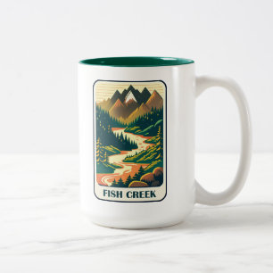 Caneca De Café Em Dois Tons Fish Creek Oregon Colors