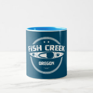 Caneca De Café Em Dois Tons Fish Creek Oregon Kayak