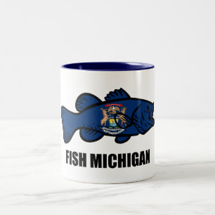Caneca De Café Em Dois Tons Fish Michigan