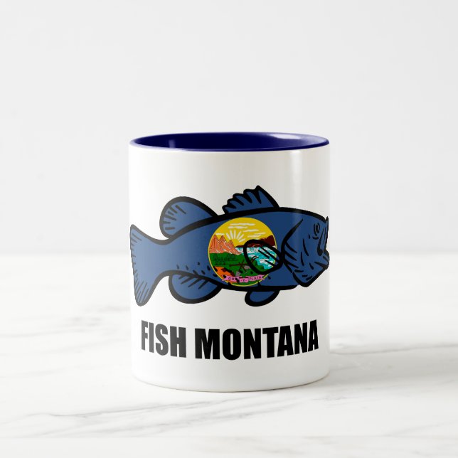 Caneca De Café Em Dois Tons Fish Montana Bass (Centro)