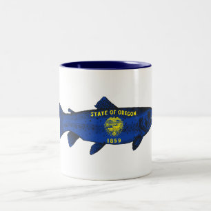 Caneca De Café Em Dois Tons Fish Oregon Trout