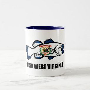 Caneca De Café Em Dois Tons Fish West Virginia