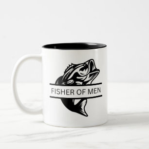 Caneca De Café Em Dois Tons Fisher of Men God Mug, Faith Mug, Christian