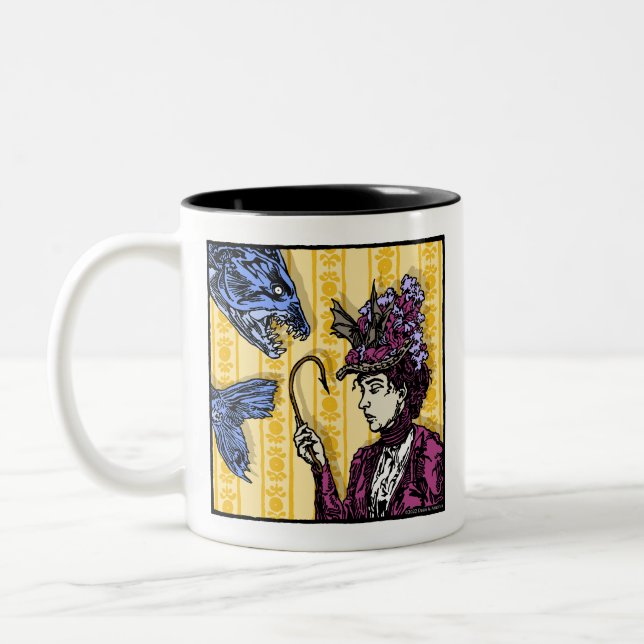 Caneca De Café Em Dois Tons Fishhook - Gótico Pop Surreal (Esquerda)