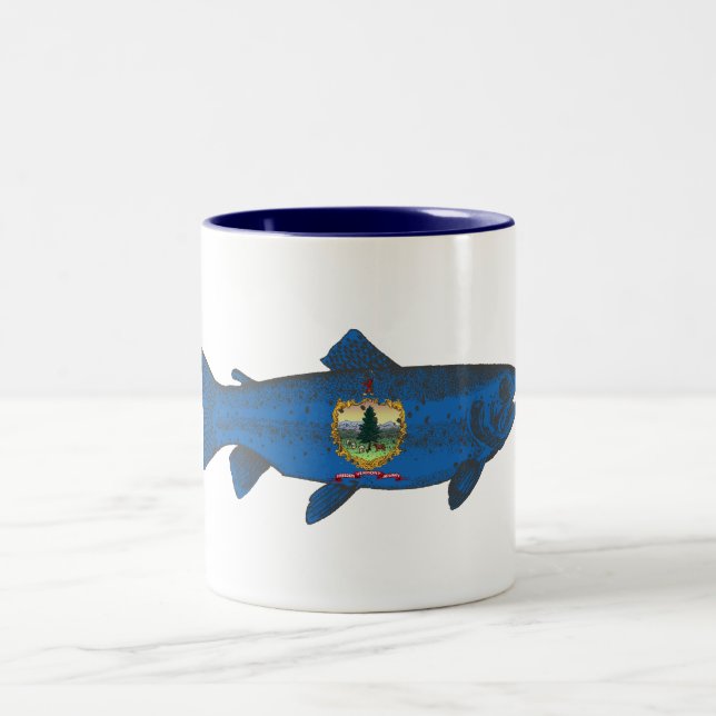 Caneca De Café Em Dois Tons Fissura de Sinalizador de Fish Vermont (Centro)