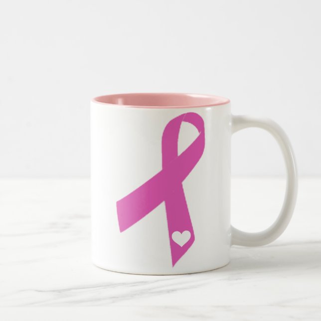 Caneca De Café Em Dois Tons Fita cor-de-rosa (Direita)