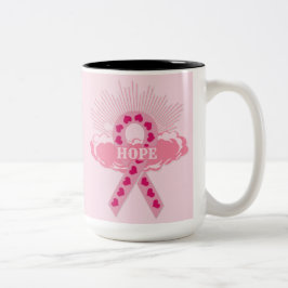 Caneca De Café Em Dois Tons Fita Rosa De Maçã Rosa