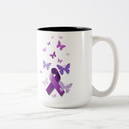 Caneca De Café Em Dois Tons Fita roxa da consciência
