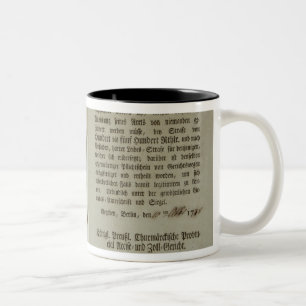 Caneca De Café Em Dois Tons Fitas da campanha e registro do dever