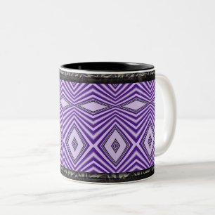 Caneca De Café Em Dois Tons Fitas De Diamante Roxo