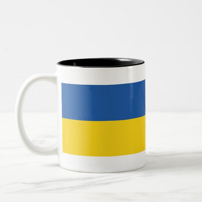 Caneca De Café Em Dois Tons Flag of Ukraine (Esquerda)