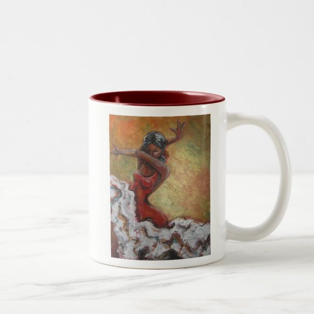 Caneca De Café Em Dois Tons Flamenco Dancer Art Mug (Direita)