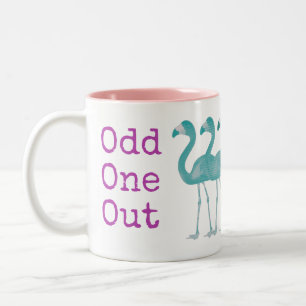 Caneca De Café Em Dois Tons Flamingo Coffee Mug "Odd One Out" (Rosa)