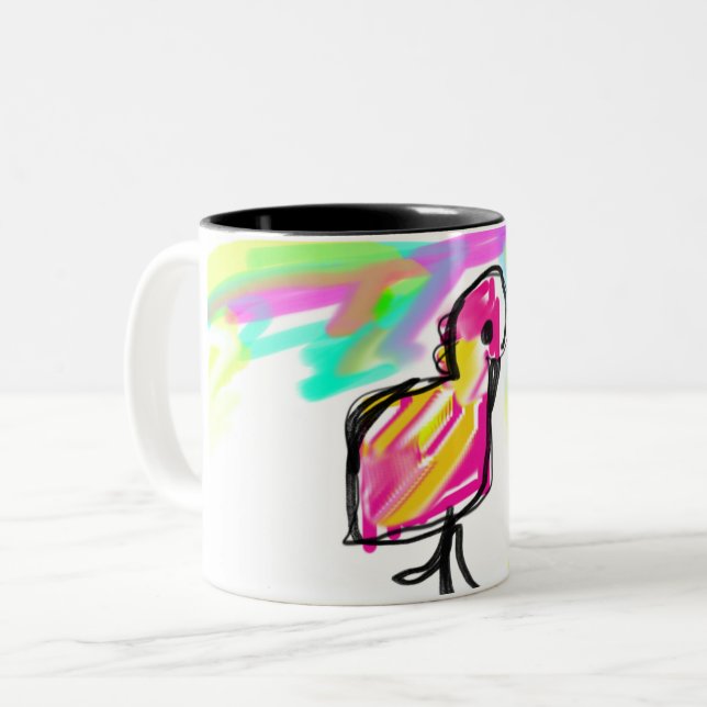 Caneca De Café Em Dois Tons Flamingo Joy (Frente Esquerda)
