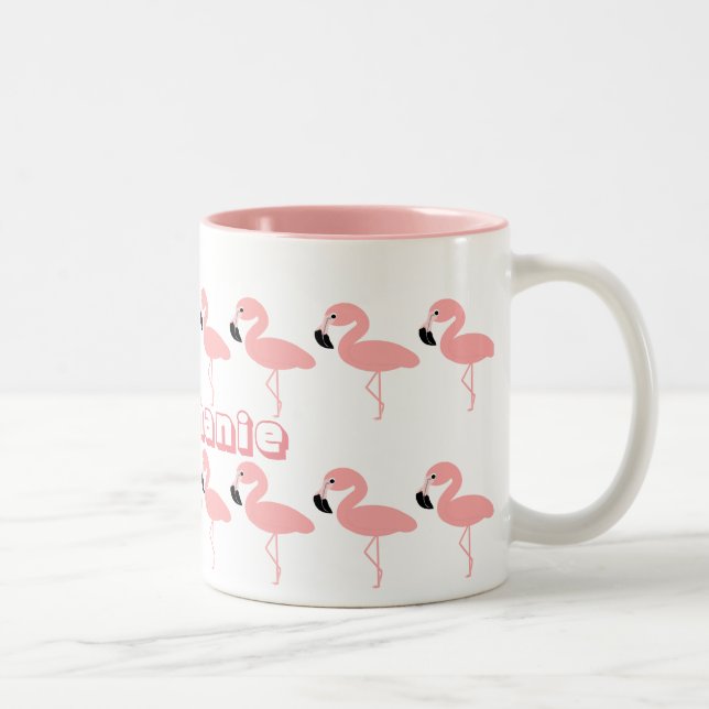 Caneca De Café Em Dois Tons Flamingo Personalizado (Direita)