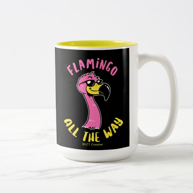 Caneca De Café Em Dois Tons Flamingo Por Todo O Caminho (Direita)
