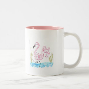 Caneca De Café Em Dois Tons Flamingo Rosa #13
