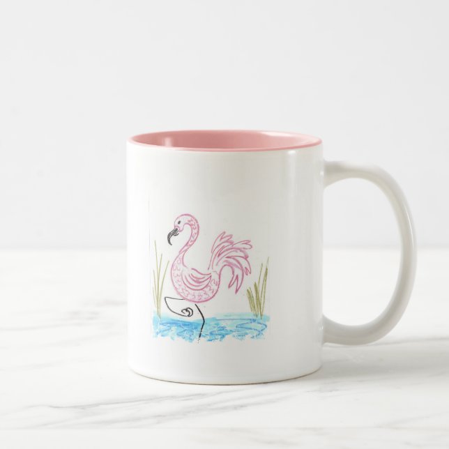 Caneca De Café Em Dois Tons Flamingo Rosa #13 (Direita)