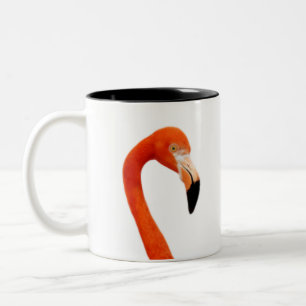 Caneca De Café Em Dois Tons Flamingo Rosa & Monograma