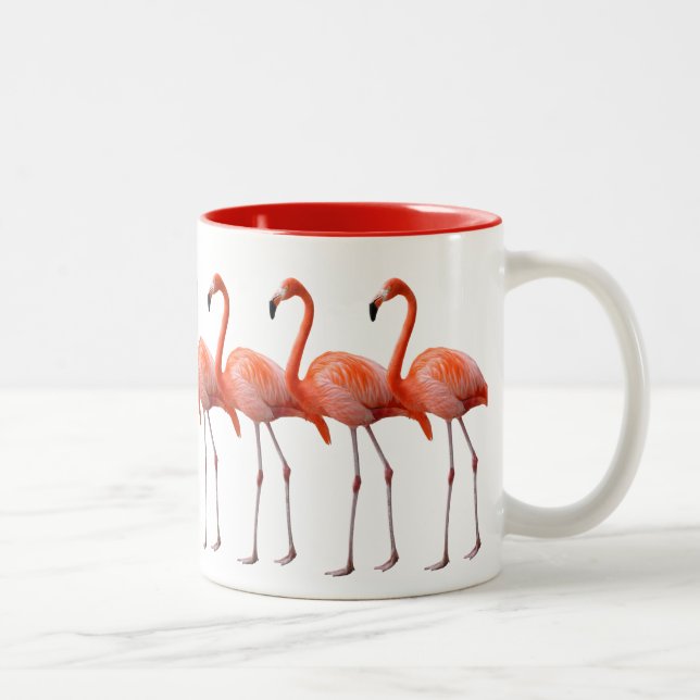 Caneca De Café Em Dois Tons Flamingos (Direita)