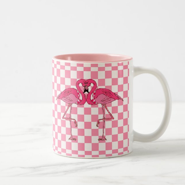 Caneca De Café Em Dois Tons Flamingos (Direita)