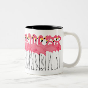 Caneca De Café Em Dois Tons Flamingos na moda