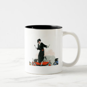 Caneca De Café Em Dois Tons Flapper e Roadster