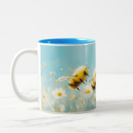 Caneca De Café Em Dois Tons Flauffy Bumble Bees, Uma Caneca De Dois Tons