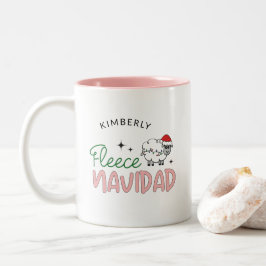 Caneca De Café Em Dois Tons Fleece navidad, natal fofo personalizável
