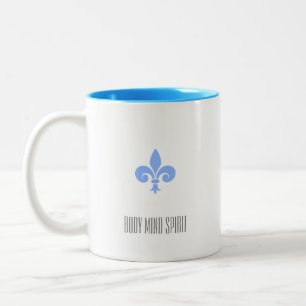 Caneca De Café Em Dois Tons Fleur de Lis Monogramada