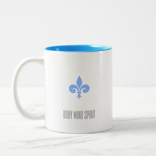 Caneca De Café Em Dois Tons Fleur de Lis Monogrammed (Esquerda)