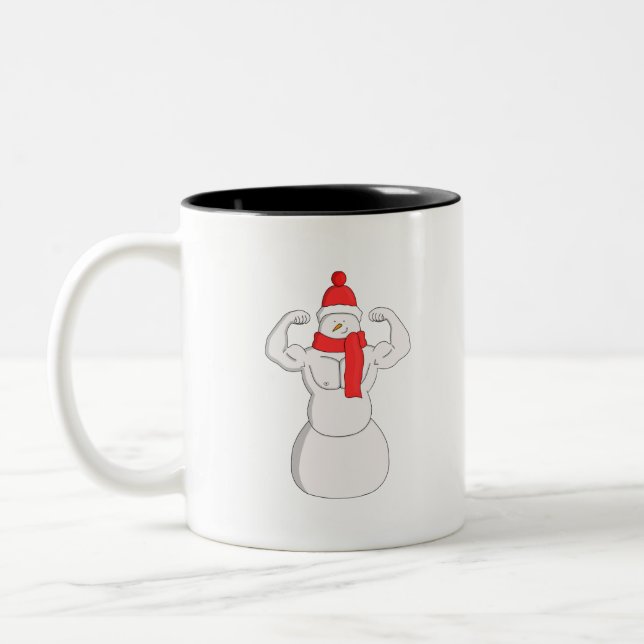 Caneca De Café Em Dois Tons Flex Muscle Snowman (Esquerda)