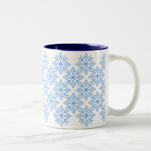 Caneca De Café Em Dois Tons Floco de Neve Azul Claro