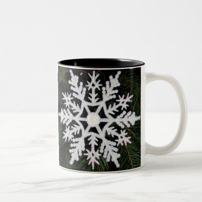 Caneca De Café Em Dois Tons Floco de neve de Natal (Direita)