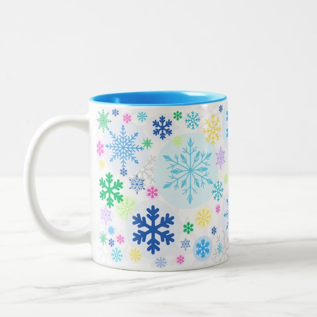Caneca De Café Em Dois Tons Flocos de neve (Esquerda)