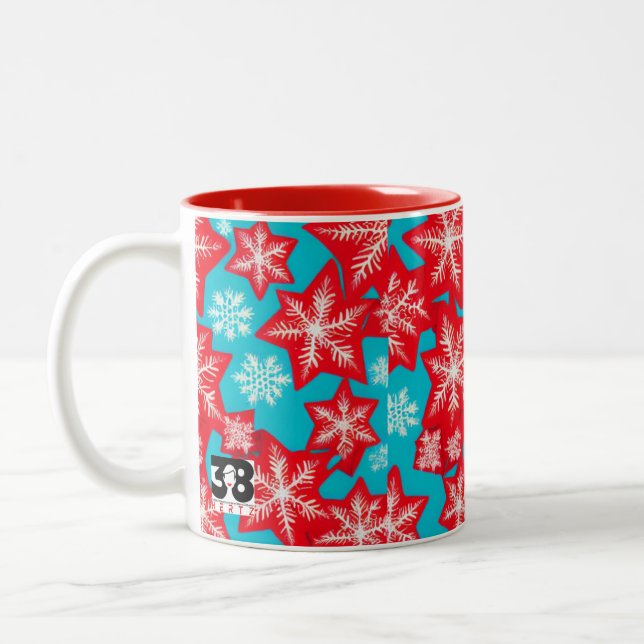 Caneca De Café Em Dois Tons Flocos de neve (Esquerda)