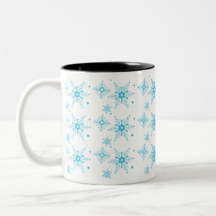 Caneca De Café Em Dois Tons Flocos de Neve de Natal